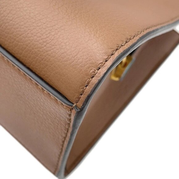 BALLY TRAPEZE SOFT Emblem One Shoulder Bag Leather Brown - Picture 12 of 12